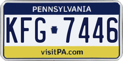 PA license plate KFG7446