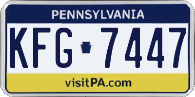 PA license plate KFG7447