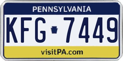 PA license plate KFG7449