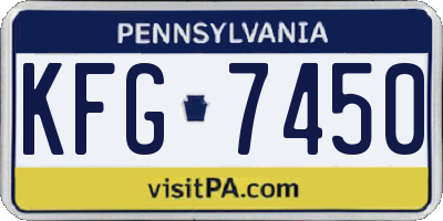 PA license plate KFG7450