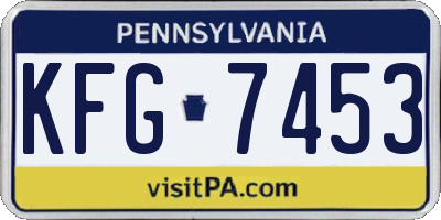 PA license plate KFG7453