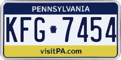 PA license plate KFG7454