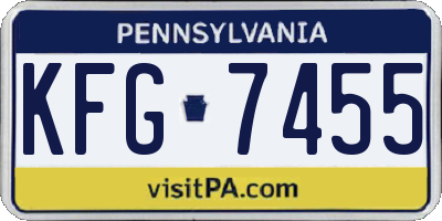 PA license plate KFG7455