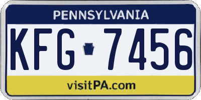 PA license plate KFG7456