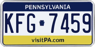 PA license plate KFG7459
