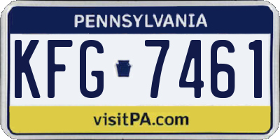 PA license plate KFG7461
