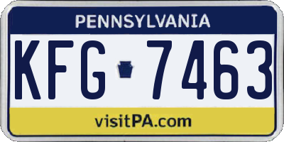 PA license plate KFG7463
