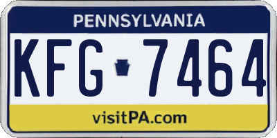 PA license plate KFG7464