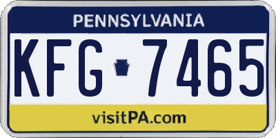PA license plate KFG7465