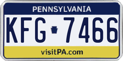 PA license plate KFG7466