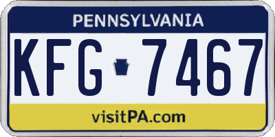 PA license plate KFG7467