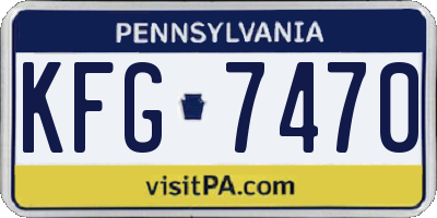 PA license plate KFG7470