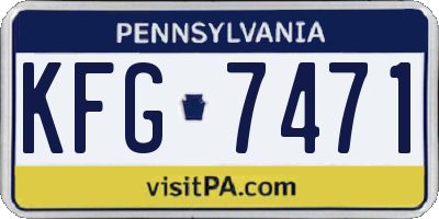 PA license plate KFG7471