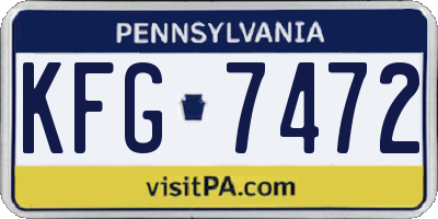 PA license plate KFG7472