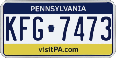 PA license plate KFG7473