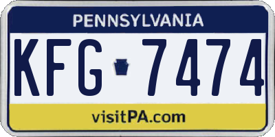 PA license plate KFG7474