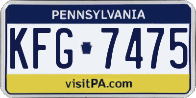 PA license plate KFG7475
