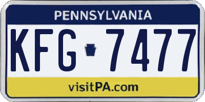 PA license plate KFG7477