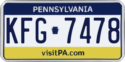 PA license plate KFG7478