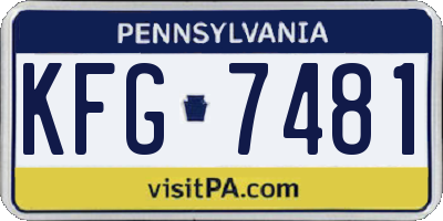 PA license plate KFG7481