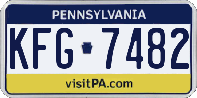 PA license plate KFG7482