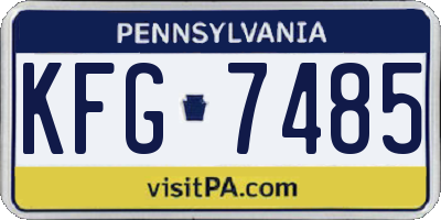 PA license plate KFG7485