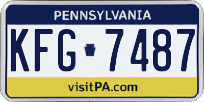 PA license plate KFG7487