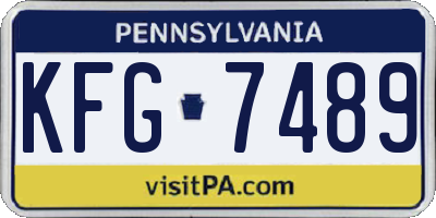 PA license plate KFG7489