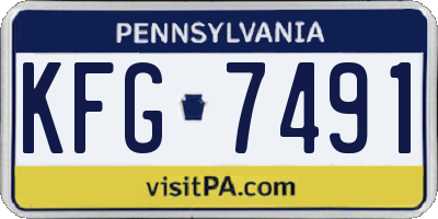 PA license plate KFG7491