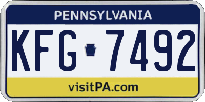 PA license plate KFG7492