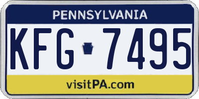 PA license plate KFG7495