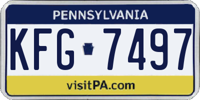 PA license plate KFG7497