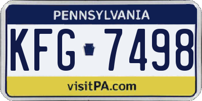 PA license plate KFG7498