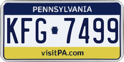 PA license plate KFG7499