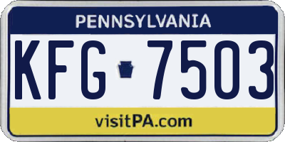 PA license plate KFG7503