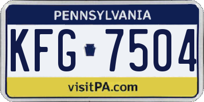 PA license plate KFG7504