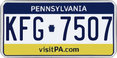 PA license plate KFG7507