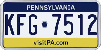 PA license plate KFG7512