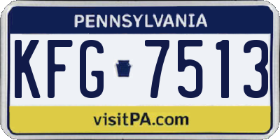 PA license plate KFG7513