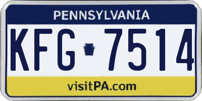 PA license plate KFG7514