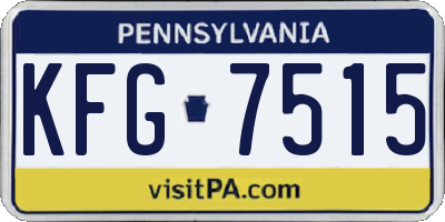 PA license plate KFG7515