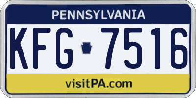 PA license plate KFG7516
