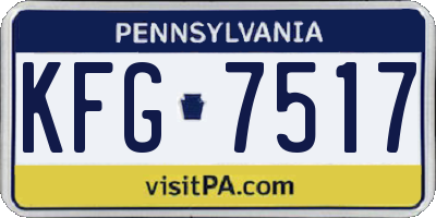PA license plate KFG7517