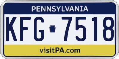 PA license plate KFG7518