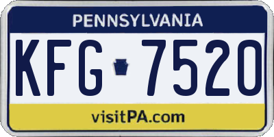 PA license plate KFG7520