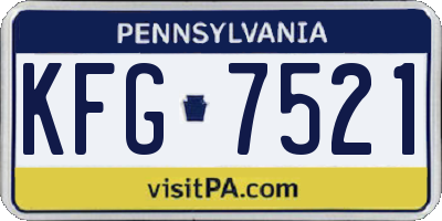 PA license plate KFG7521