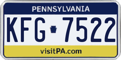PA license plate KFG7522