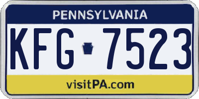 PA license plate KFG7523