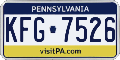PA license plate KFG7526