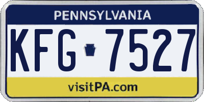 PA license plate KFG7527